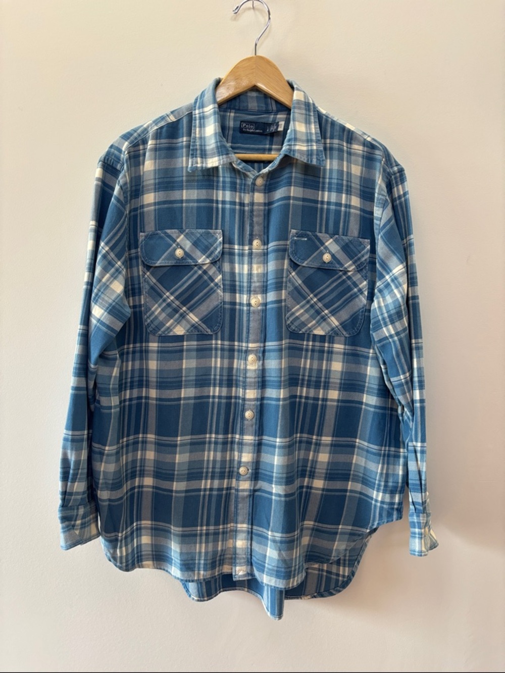 Polo by Ralph Lauren Light Blue and White Plaid Button-Down Shirt